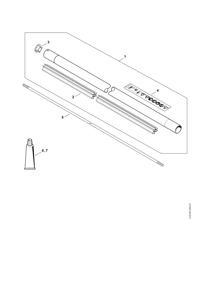 STIHL 0000-967-7254 Warnhinweis Piktogramm FS positie 4 technische tekening