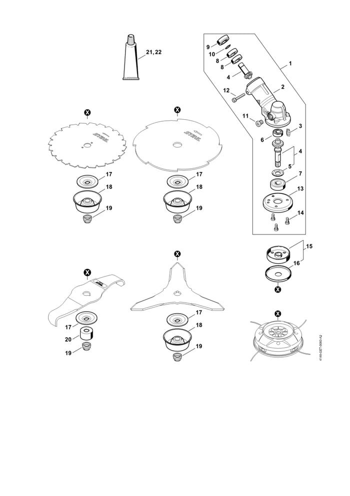 STIHL 9503-003-8284 Rillenkugellager DIN625-6302-2RS positie 7 technische tekening