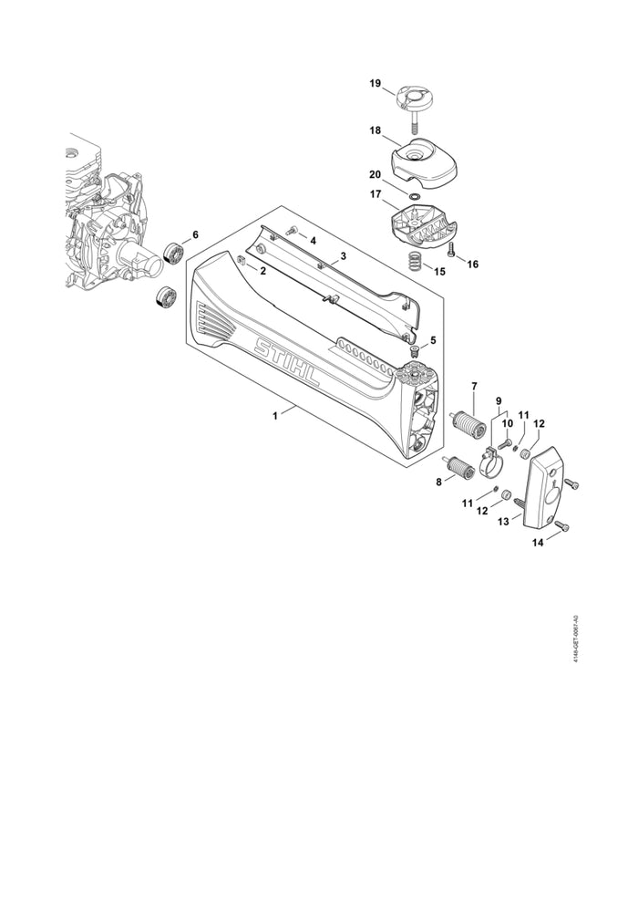 STIHL 4148-792-9303 Gummipuffer positie 6 technische tekening