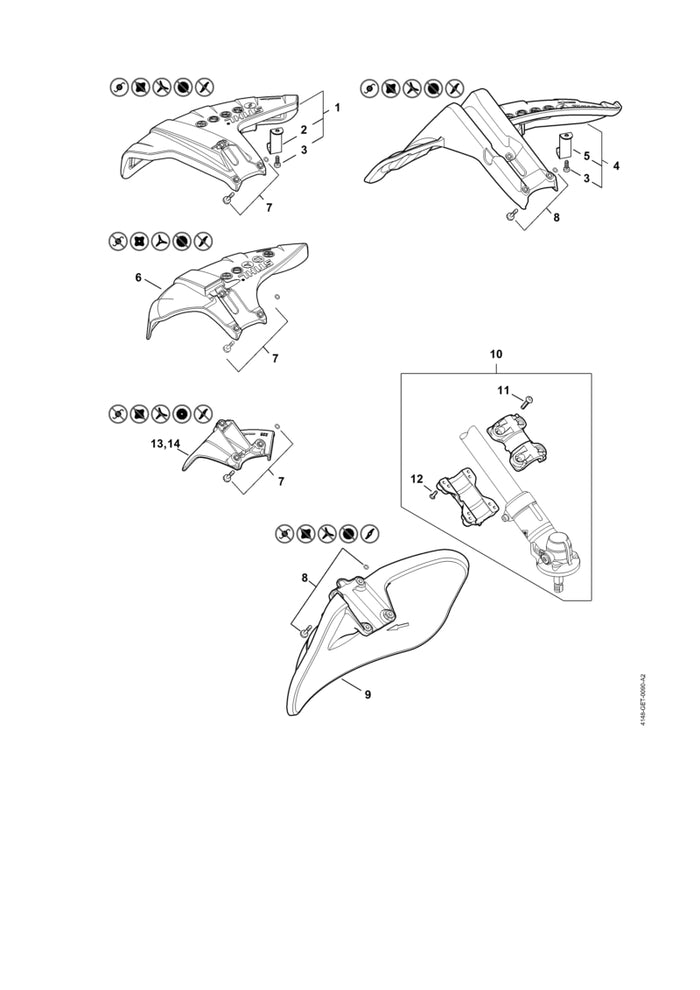 STIHL 0000-007-1902 Satz Schrauben positie 8 technische tekening