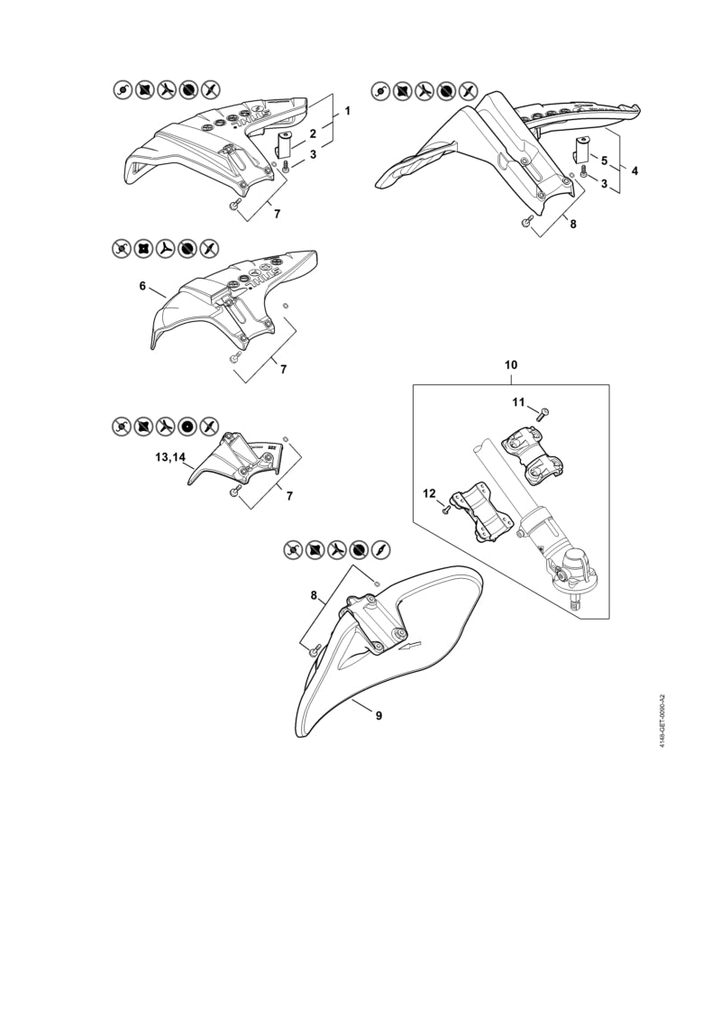 STIHL 4148-716-0400 Schraube positie 11 technische tekening