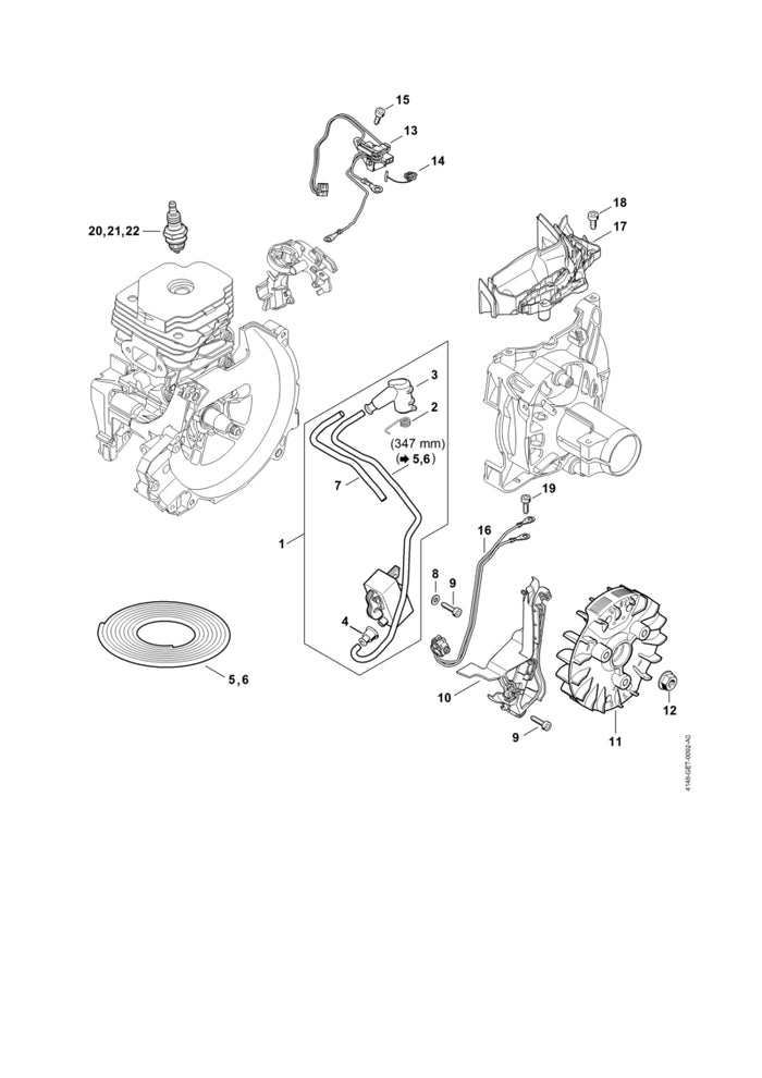 STIHL 4148-400-4720 Steuergerät positie 1 technische tekening