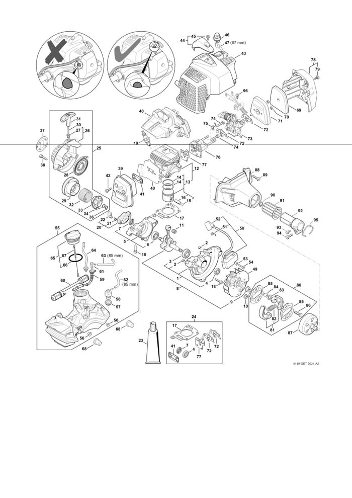 STIHL 0000-988-8600 Hülse positie 2 technische tekening