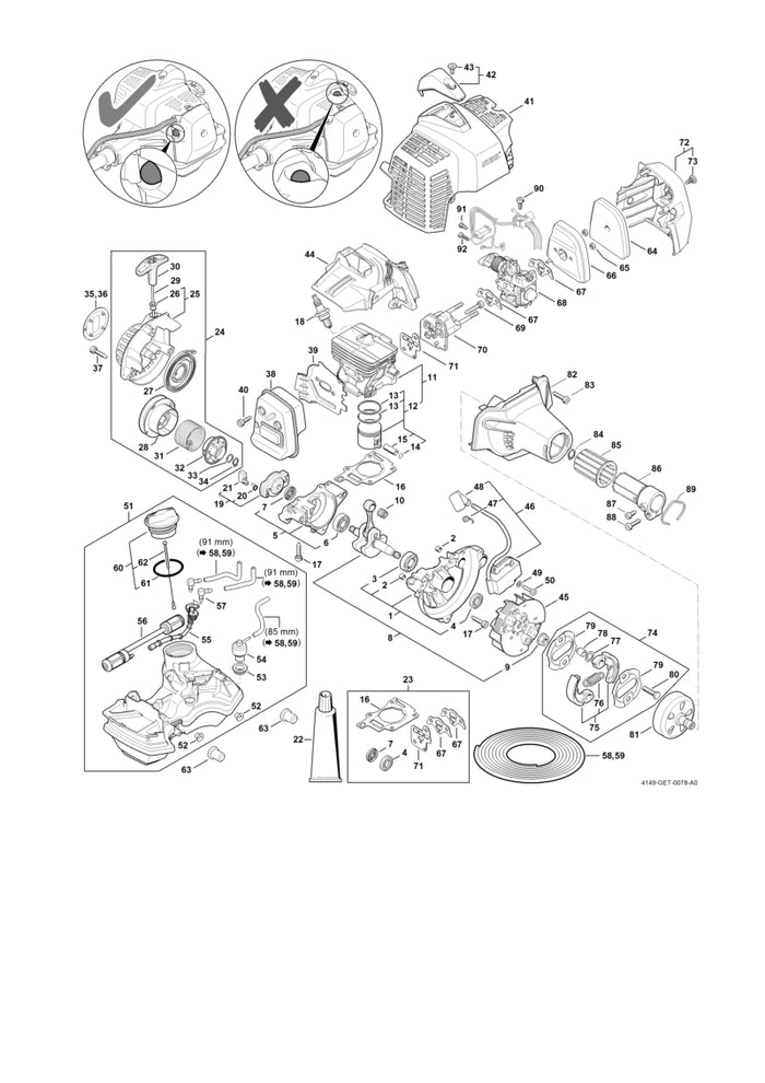 STIHL 4149-400-1312 Zündmodul positie 46 technische tekening