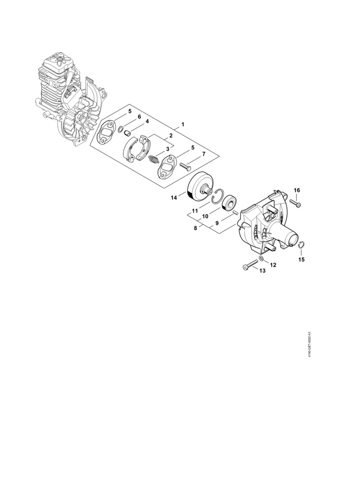 STIHL 4180-080-1812 Lüftergehäuse positie 8 technische tekening