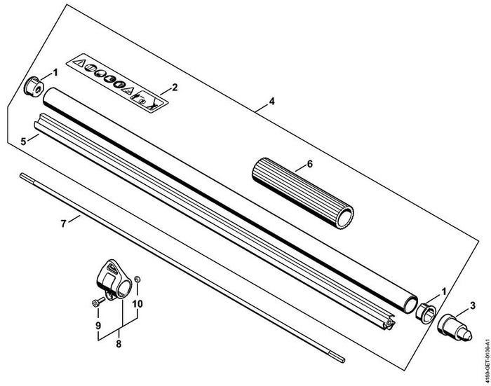 STIHL 0000-967-7294 Warnhinweis Piktogramm HL positie 2 technische tekening