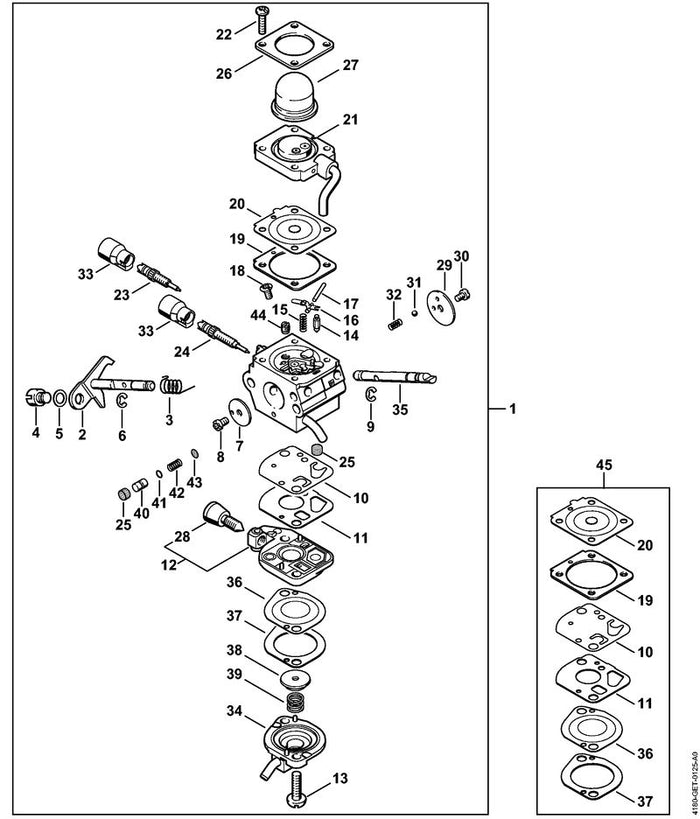 STIHL 4180-120-2206 Flansch positie 21 technische tekening