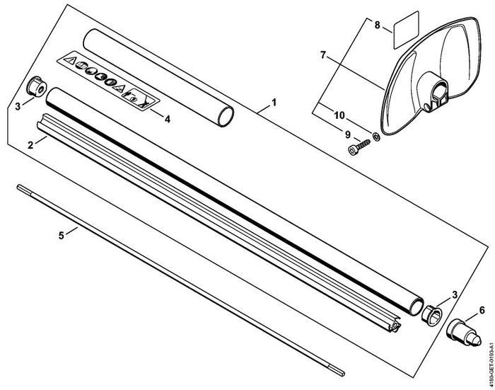 STIHL 4232-711-3200 Antriebswelle positie 5 technische tekening