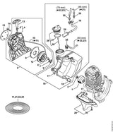 STIHL 4313-967-1505 Typenschild BT 131 positie 15 technische tekening