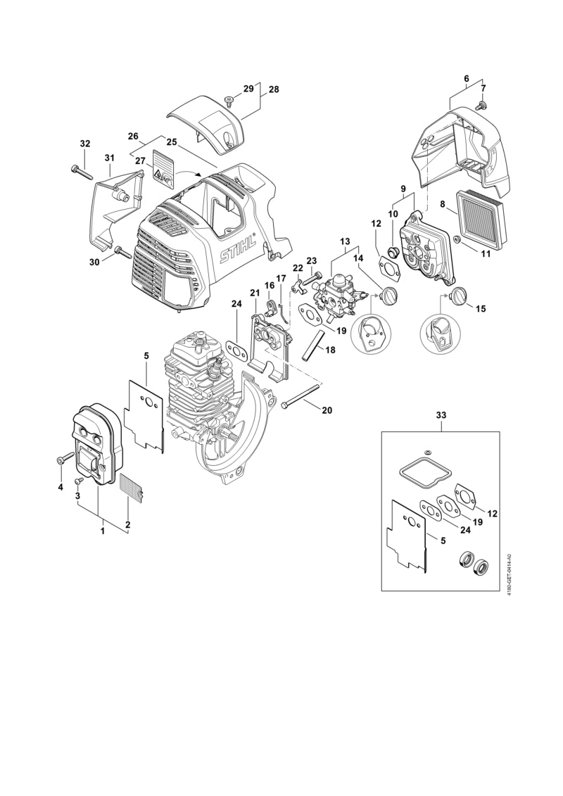 STIHL 4313-080-0901 Luftführungshaube positie 31 technische tekening
