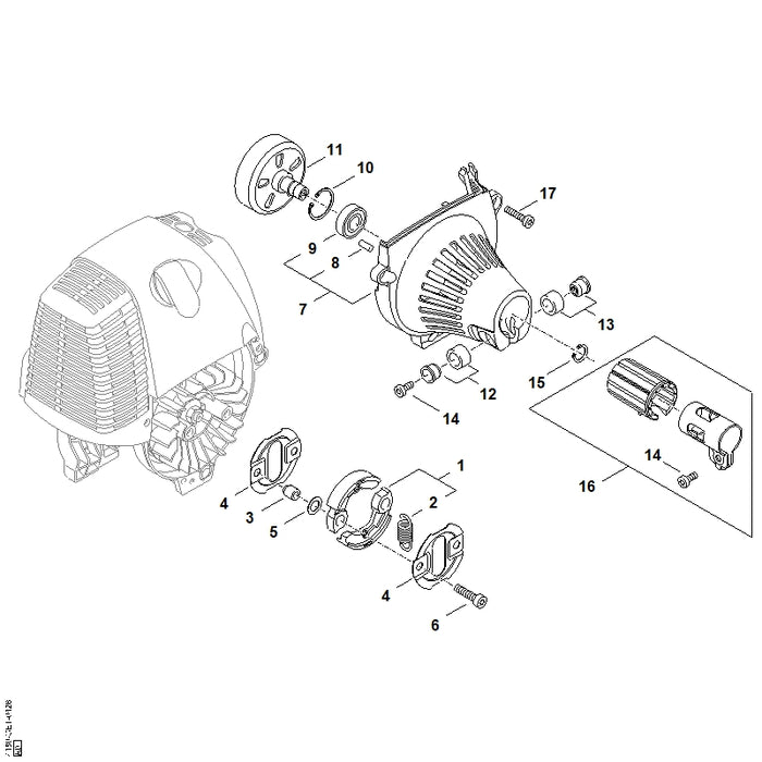 STIHL 4180-080-1800 Lüftergehäuse positie 7 technische tekening