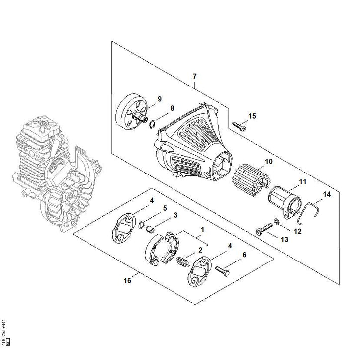 STIHL 9075-478-4718 Schraube IS-D6x32 positie 13 technische tekening