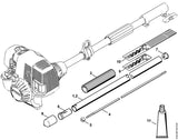 STIHL 4182-710-7114 Schaft Ø 25,4 mm positie 1 technische tekening