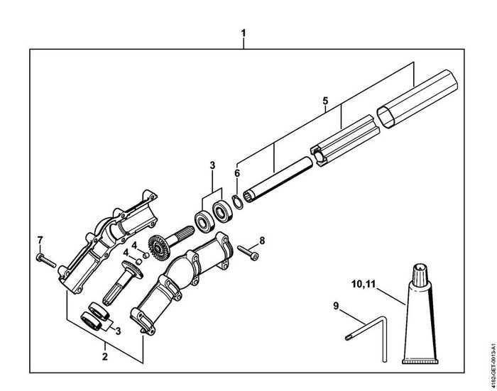 STIHL 4182-710-7126 Schaft positie 5 technische tekening