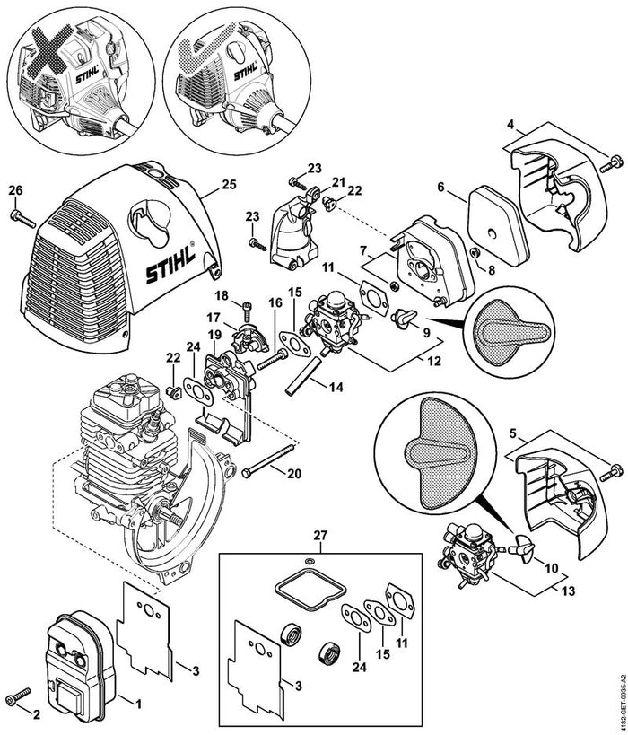 STIHL 4180-129-0904 Dichtung positie 24 technische tekening