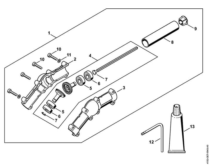 STIHL 4138-711-0201 Führungsrohr positie 8 technische tekening