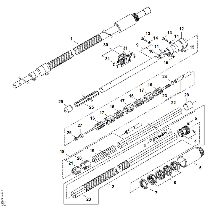 STIHL 4182-710-7322 Hülse positie 21 technische tekening