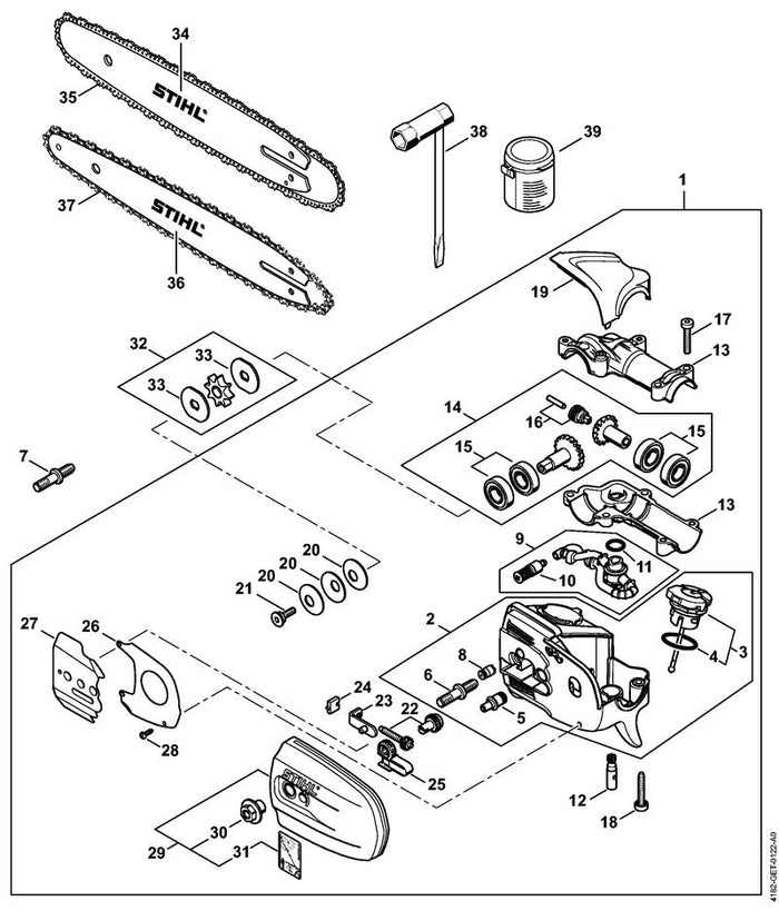 STIHL 9645-945-7552 RDR N 12x2-NBR70 positie 11 technische tekening