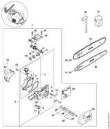 STIHL 4182-640-0154 Getriebe positie 1 technische tekening