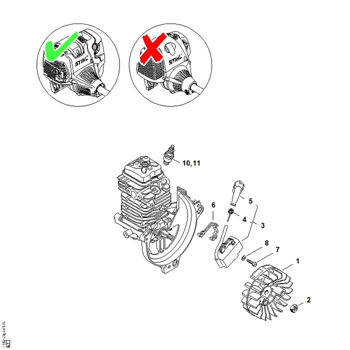 STIHL 4180-400-1321 Zündmodul positie 3 technische tekening