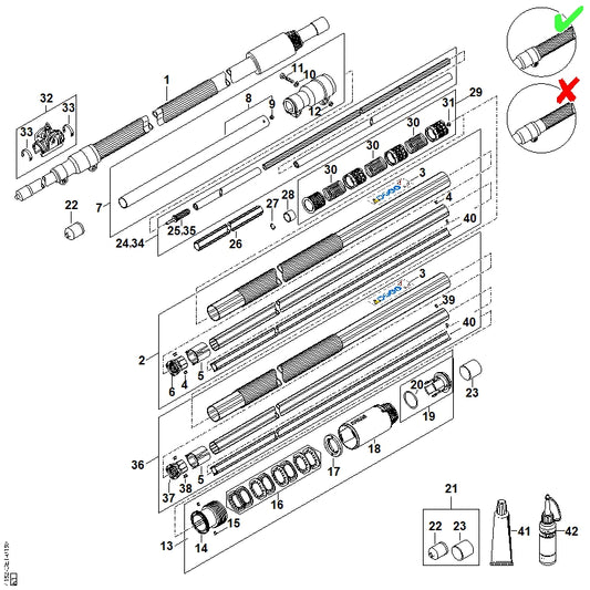STIHL 4182-710-3237 Antriebswelle positie 24 technische tekening