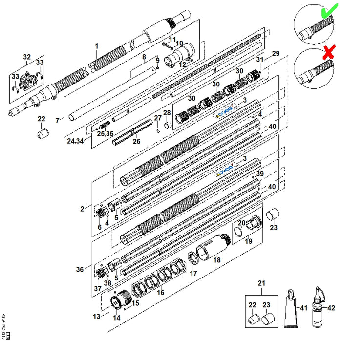 STIHL 4182-710-3237 Antriebswelle positie 24 technische tekening