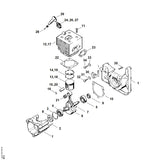 STIHL 9022-371-1050 Schraube IS-M5x25-12.9 positie 11 technische tekening