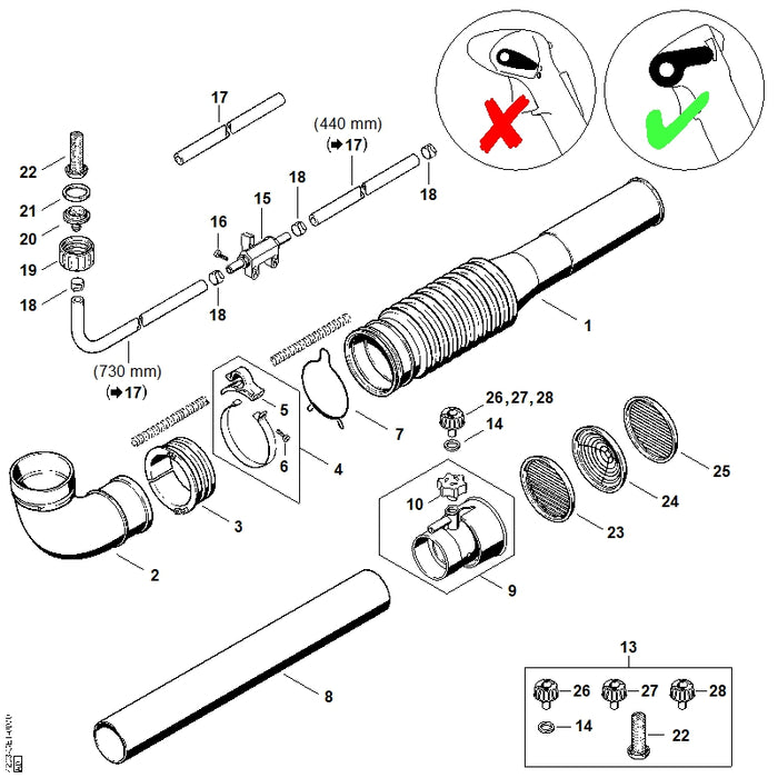 STIHL 4203-007-1019 Satz ULV-Düsen positie 13 technische tekening
