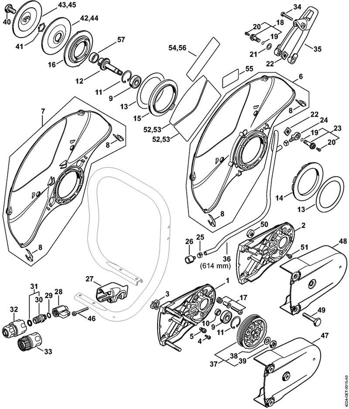 STIHL 4224-691-0200 Anschlag positie 3 technische tekening