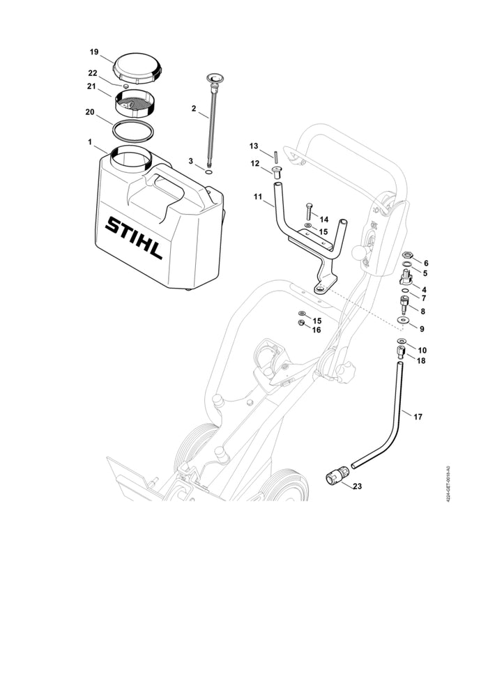 STIHL 4201-708-8800 Ventil positie 4 technische tekening