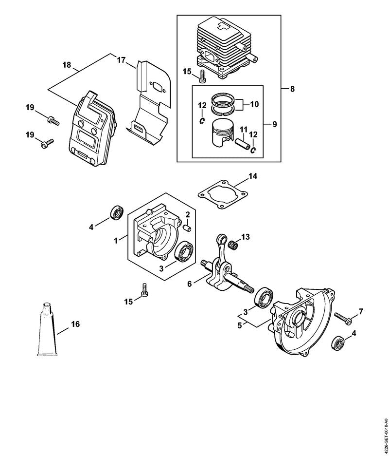 STIHL 4226-149-0605 Schalldämpferdichtung positie 17 technische tekening