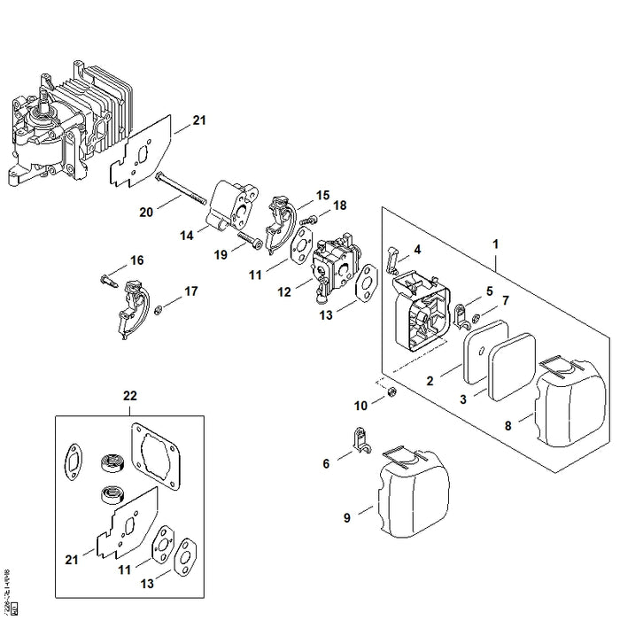 STIHL 4228-120-0601 Vergaser C1Q-S54B positie 12 technische tekening