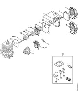 STIHL 4229-120-0604 Vergaser C1Q-S55B positie 14 technische tekening