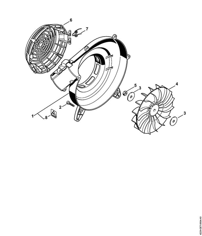 STIHL 0000-998-0807 Schenkelfeder positie 7 technische tekening