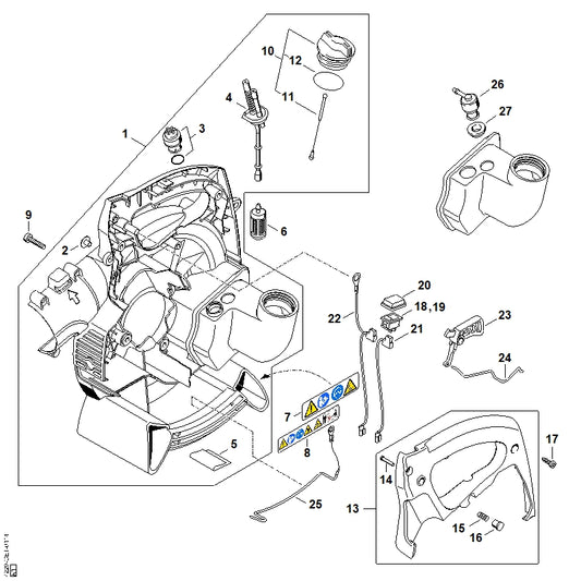 STIHL 4229-440-1904 Leitung positie 22 technische tekening