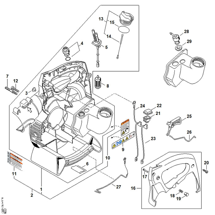 STIHL 4229-440-1900 Leitung positie 23 technische tekening