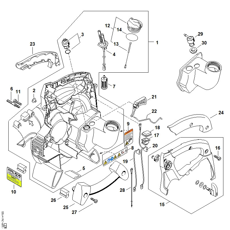 STIHL 4229-440-1903 Leitung positie 20 technische tekening