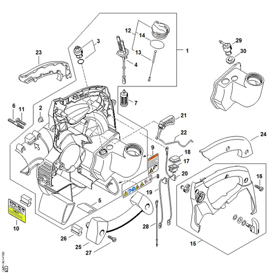 STIHL 4229-440-1903 Leitung positie 20 technische tekening
