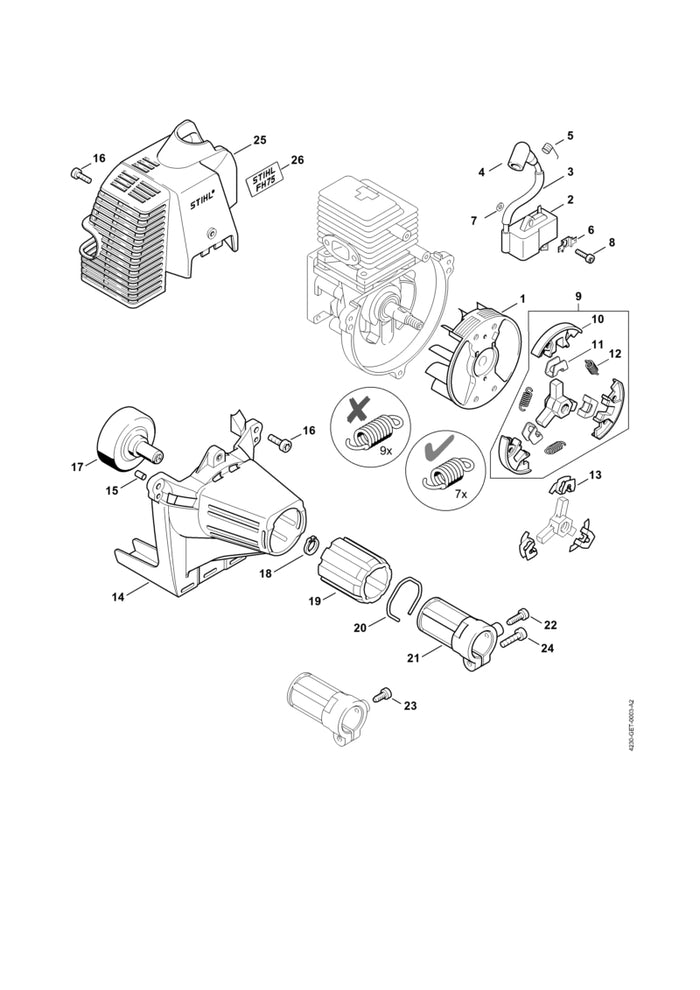 STIHL 0000-998-0606 Schenkelfeder positie 5 technische tekening