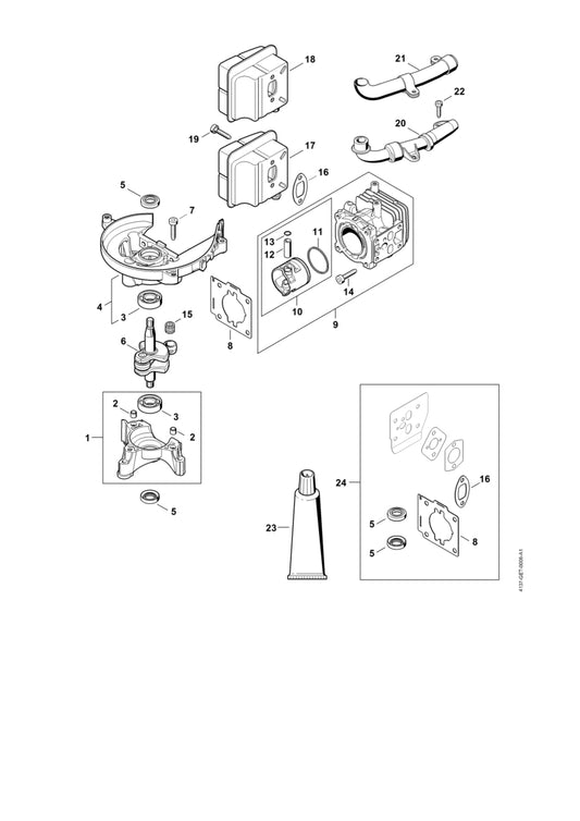STIHL 4237-029-2301 Zylinderdichtung positie 8 technische tekening