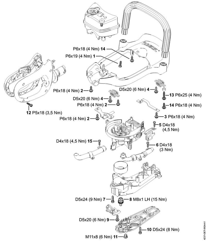 STIHL 4237-642-0400 Antriebsritzel positie 8 technische tekening