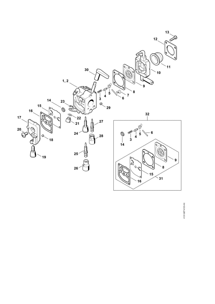 STIHL 4144-121-2700 Kappe positie 26 technische tekening