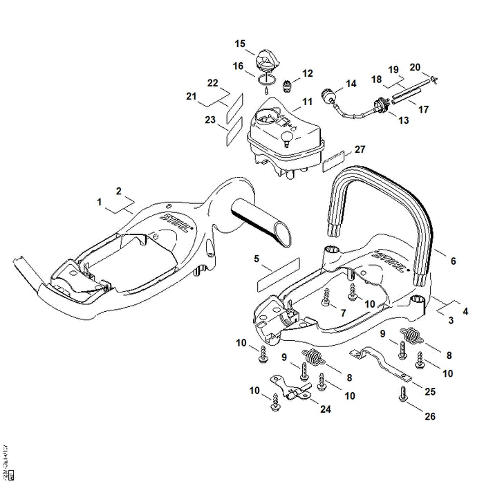 STIHL 4237-791-1700 Griffrohr positie 6 technische tekening