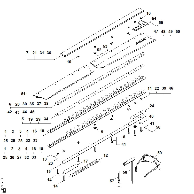 STIHL 4237-710-5905 Satz Schneideinrichtung 750 mm / 30" T positie 16 technische tekening