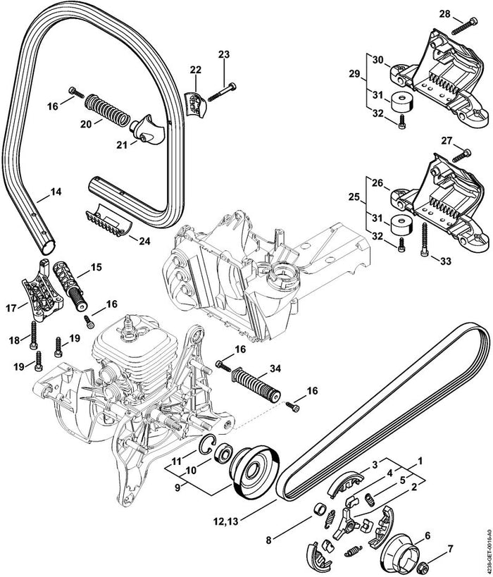 STIHL 0000-997-5510 Zugfeder positie 5 technische tekening