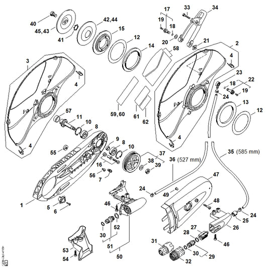 STIHL 4224-700-8102 Schutz Ø 350 mm positie 3 technische tekening