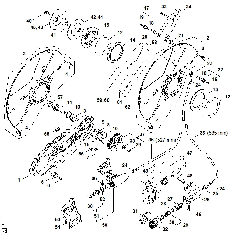 STIHL 4238-760-8505 Riemenscheibe positie 37 technische tekening