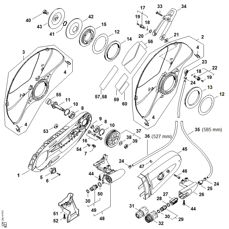 STIHL 4224-704-0502 Welle positie 11 technische tekening