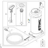 STIHL 0000-007-1601 Dichtungssatz positie 11 technische tekening
