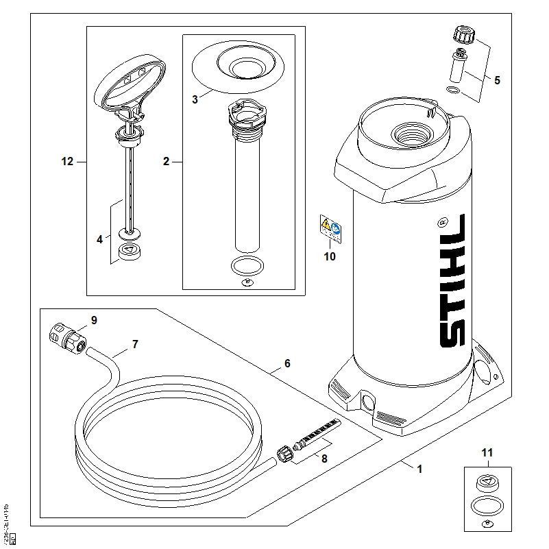 STIHL 0000-676-0501 Trichter positie 3 technische tekening